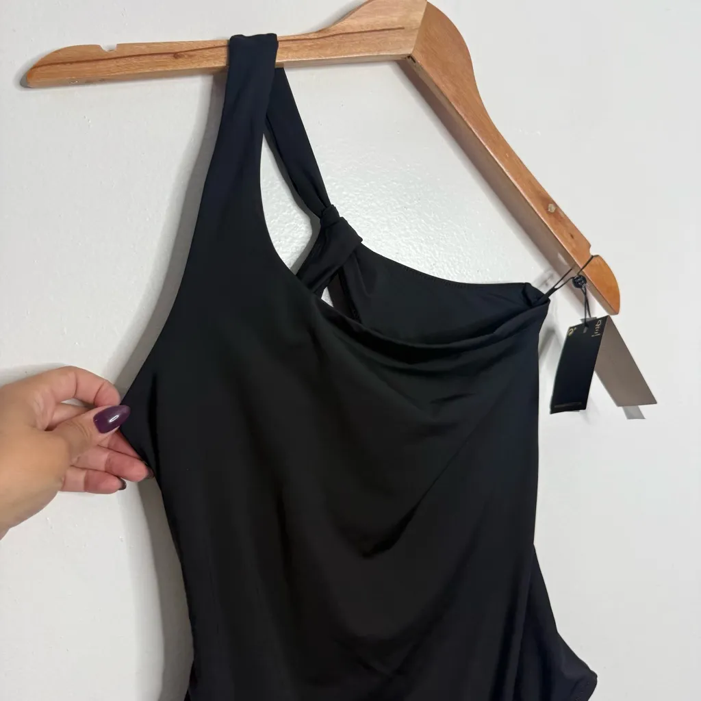 NWT Massimo Dutti Black‎ One Piece Open Back Swimsuit Size Medium - Image 5