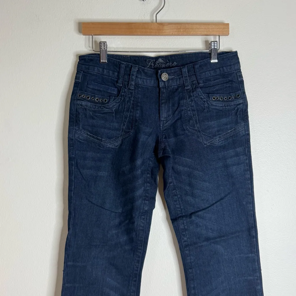 Rue 21 premier denim ladies dark bootcut jeans size 3 Y2K rodeo , western Blue - Image 2