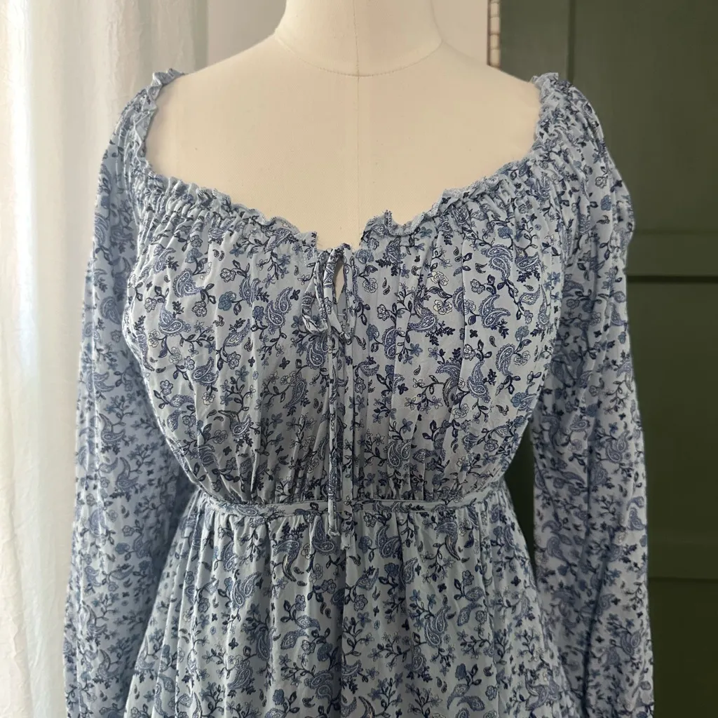 Old Navy Long-Sleeve Floral-Print Poet Mini Swing Dress - Image 5