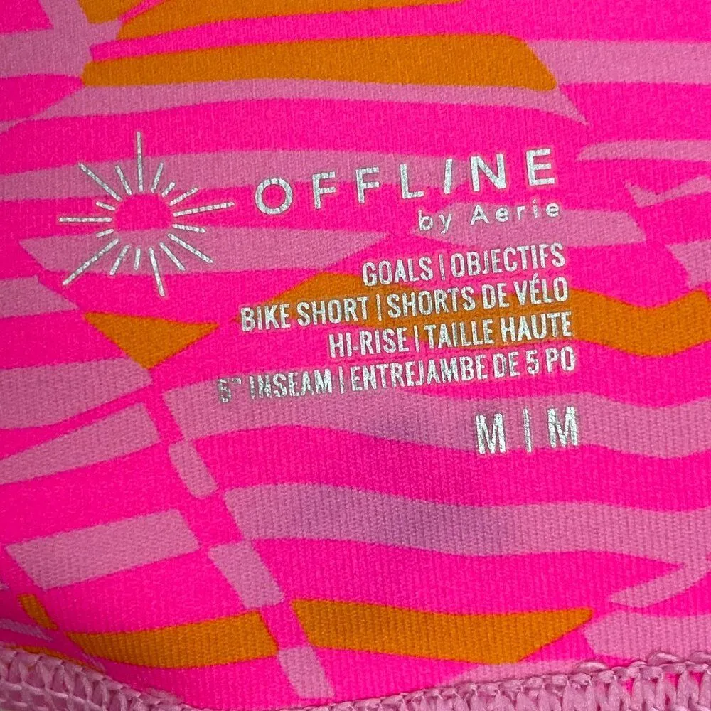 Aerie Bike Shorts OFFLINE By Aerie Goals Crochet Inset 5" Bike Short Bright Pink - Image 3