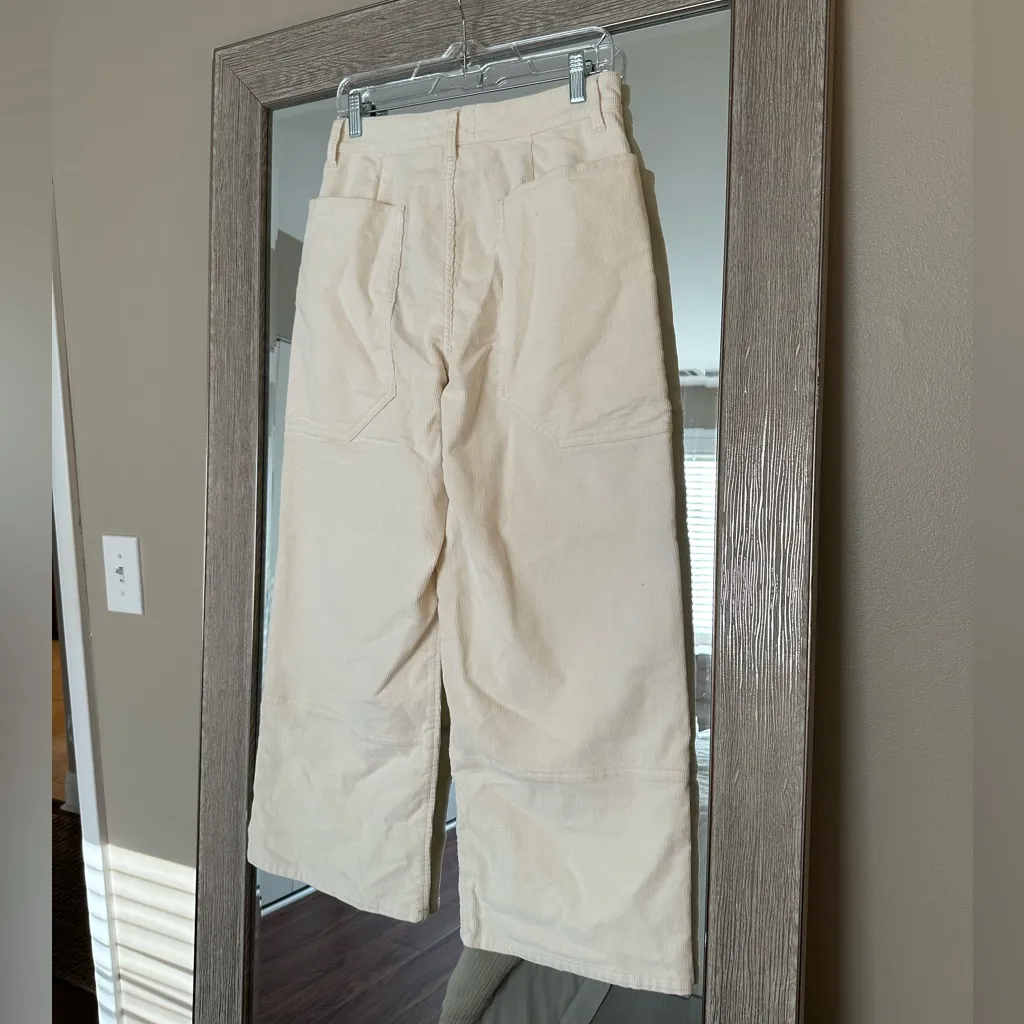 Everlane White Cuorderoy Women's Wide Leg High Rise Pants NWT Size 6 - Image 2