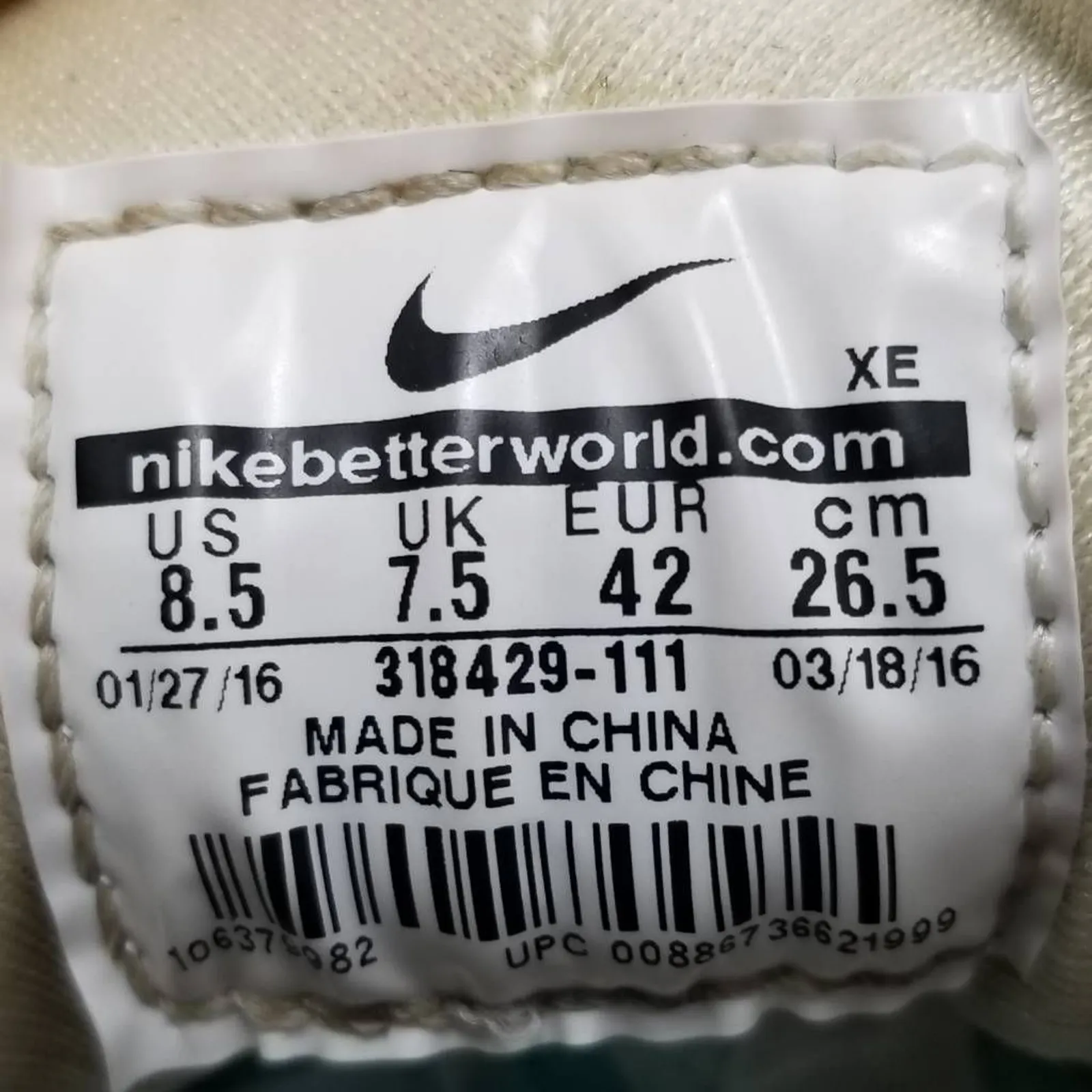 Nike Air Huarache Running Shoes White 318429-111 Low Top Mesh Lace Up 8.5 M - Image 10