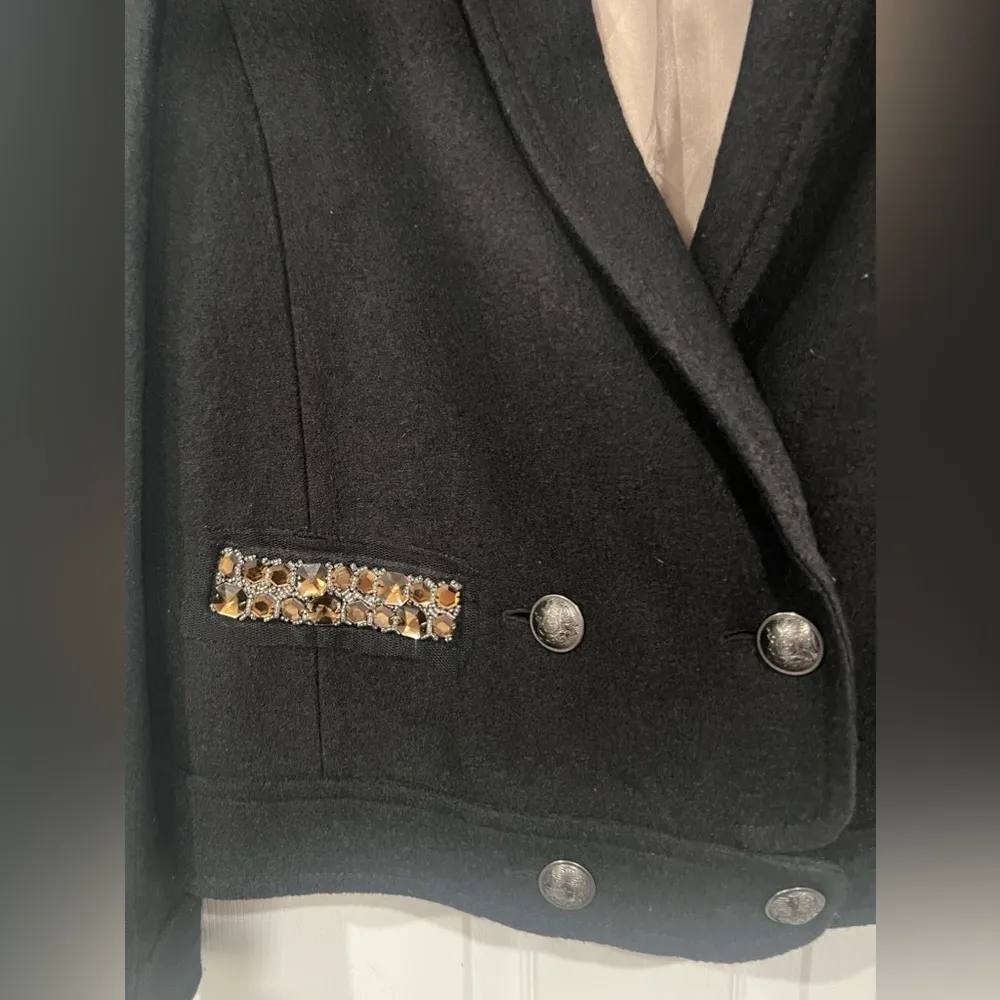 Loft  Ann Taylor Embellished Double Breasted Wool Blazer - Image 2