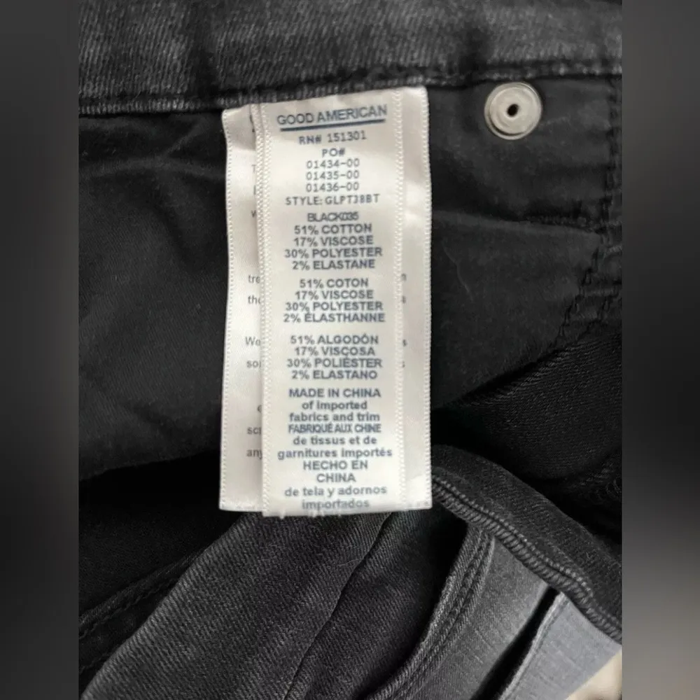 Good American Good Legs Black Hi-Rise Jeans Women’s Size 24 GLPT38BT Stretch - Image 5