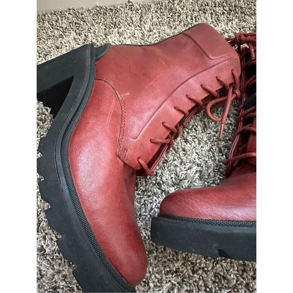 Frye Savannah Leather Classic Lace Up Streetwear Combat Heeled Boots 8.5 - Image 7