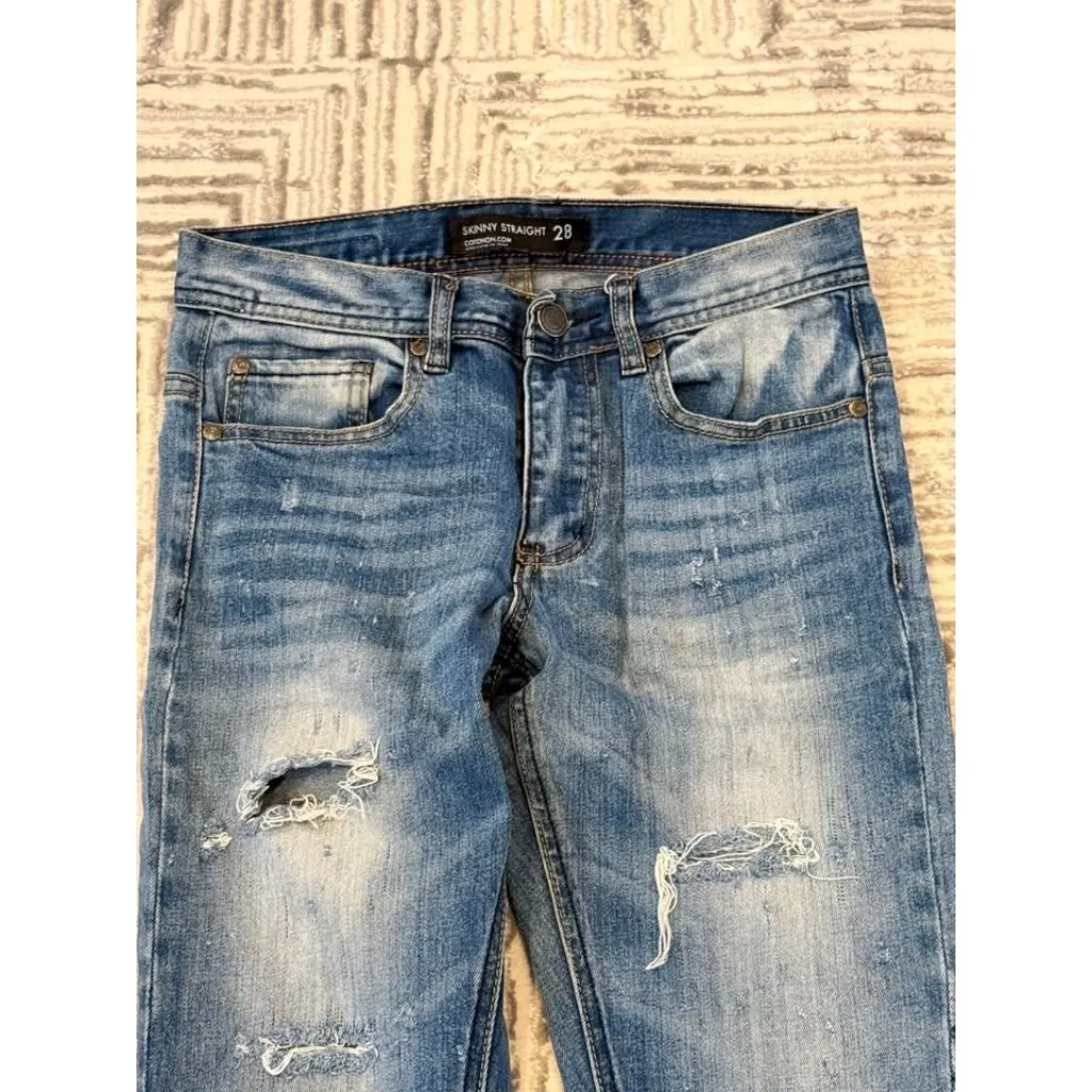 COTTON ON 28" blue skinny straight blue denim jeans Retails $70 - Image 3