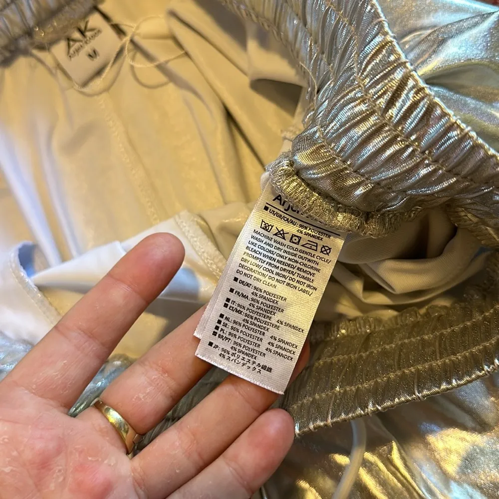 NWOT ARJEN KROOS SILVER FOIL SHORTS Size M - Image 3