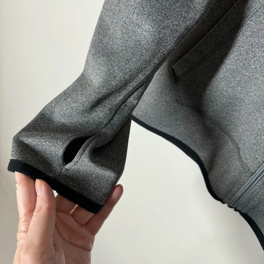 Nike  DriFit Zip Up Grey Hooded Zip Up Sweatshirt Size Medium - Image 3