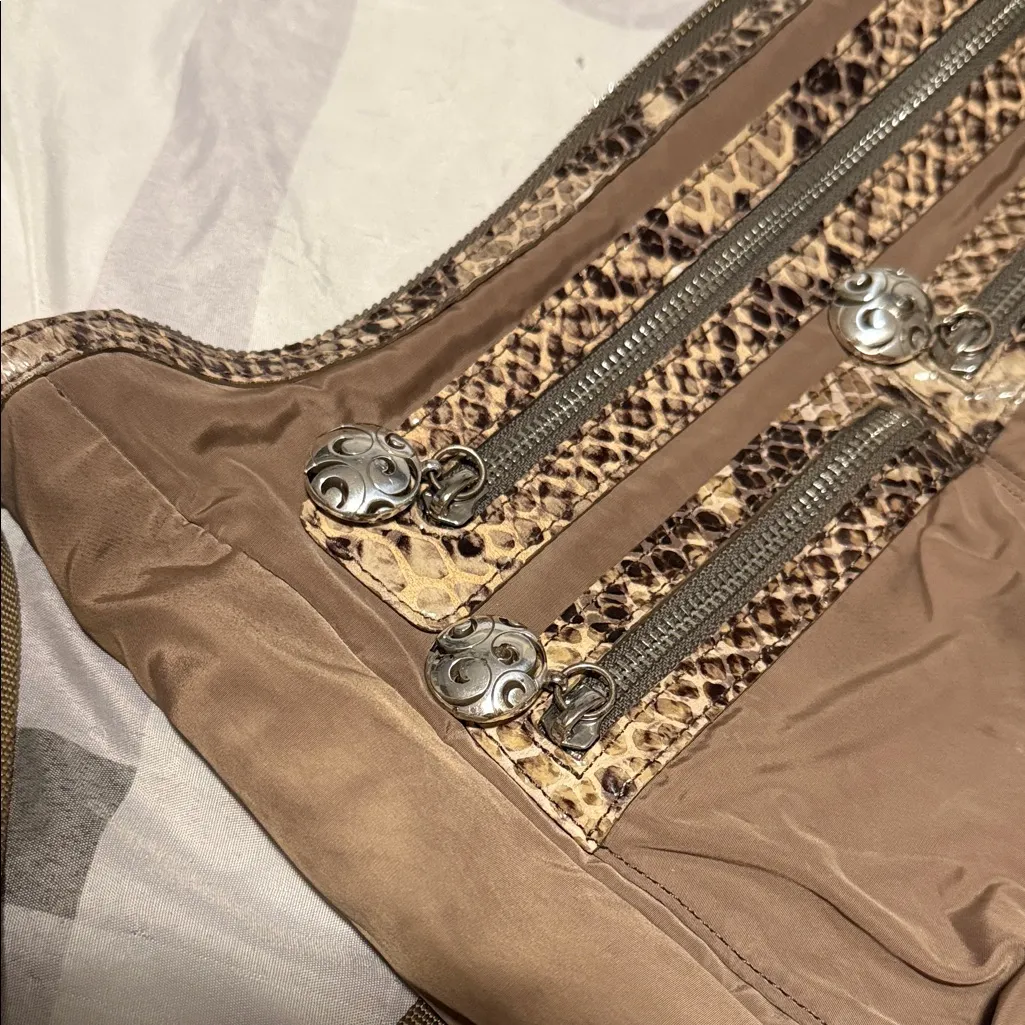 Brighton Brown and Gold Snake Print Bag - Image 6