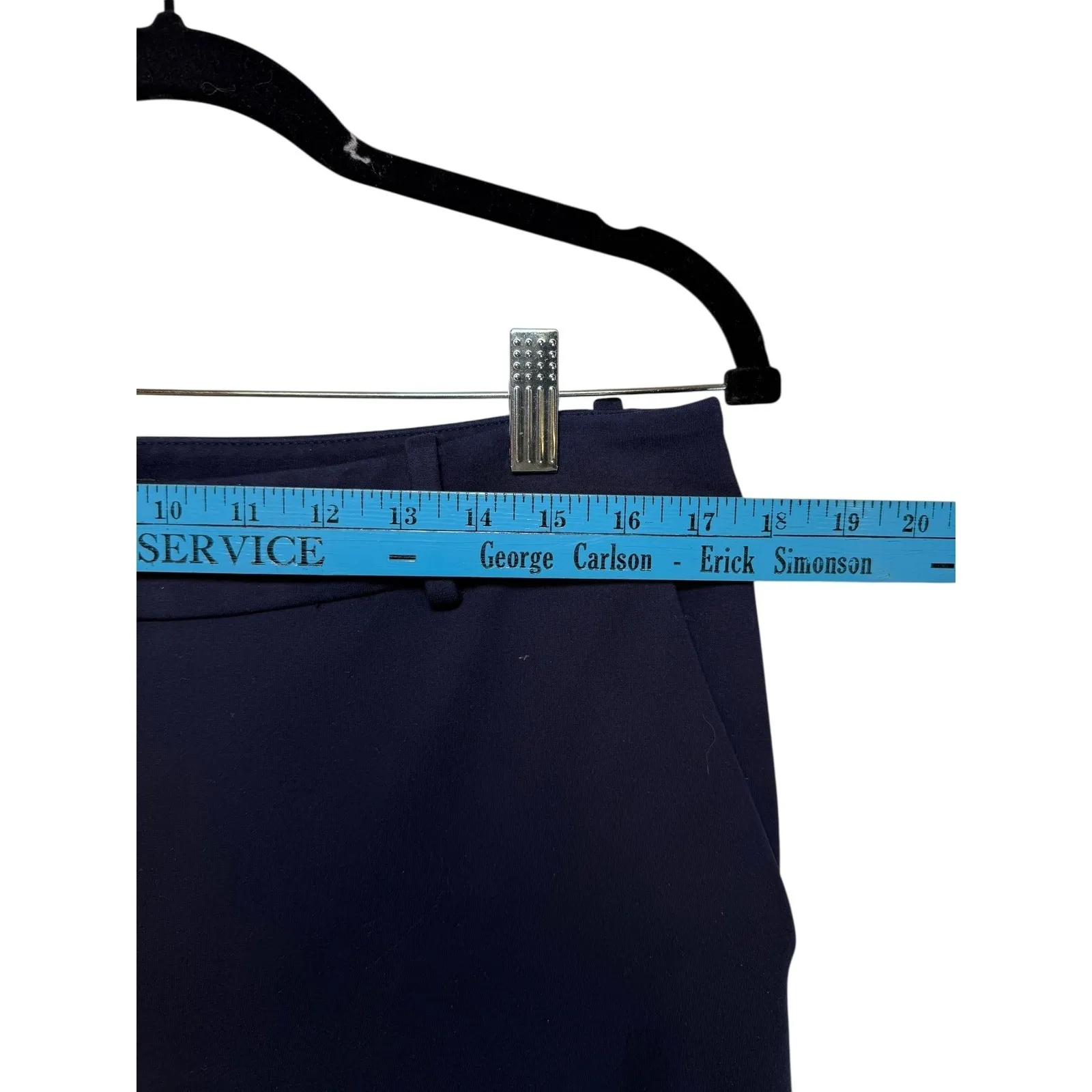 Talbots Soho Pant Women Navy Blue Flat Front Career Dress Pants Classic Work 12 - Image 10