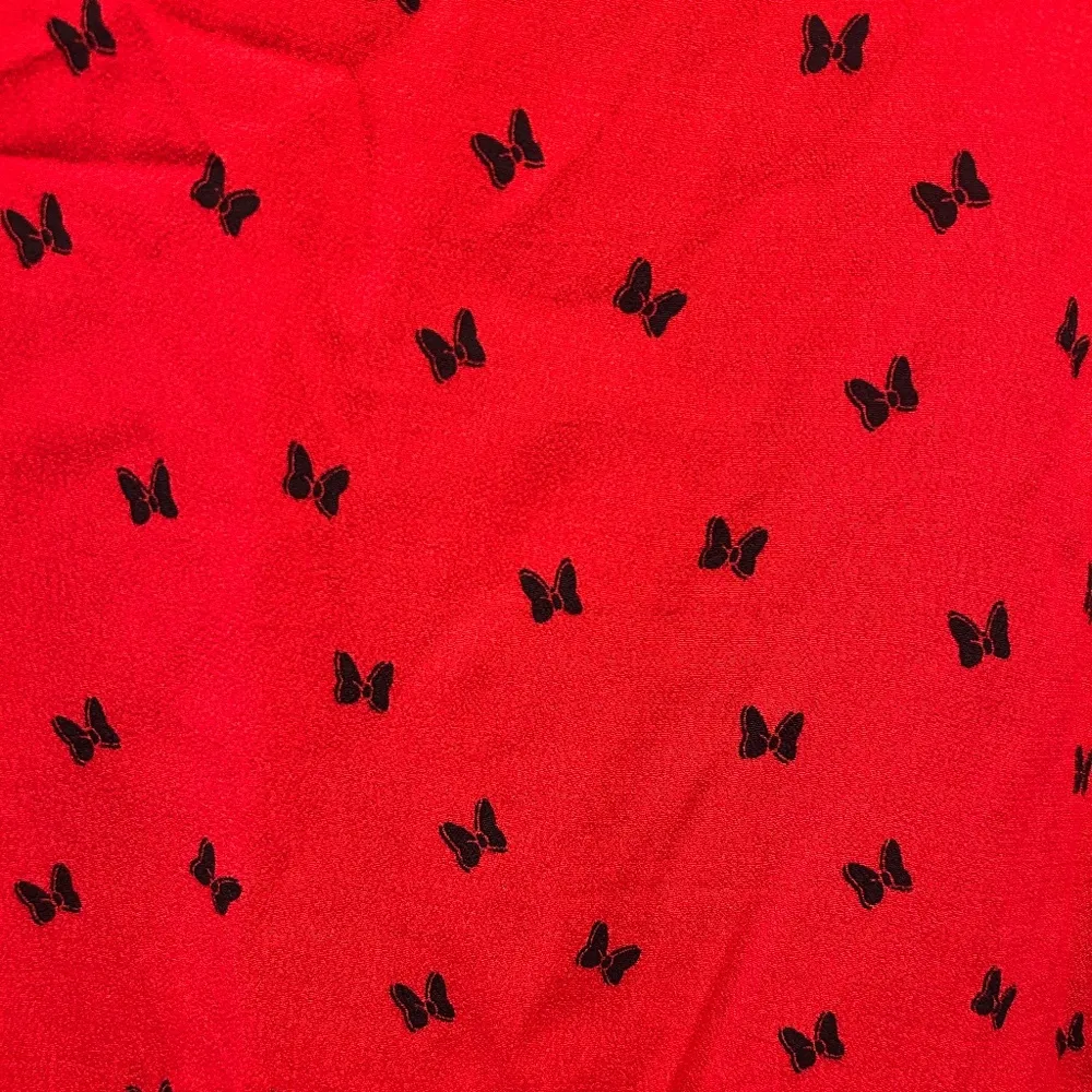 Disney Minnie Mouse Bow Print Red Dress Womens Size XS NWT - Image 2