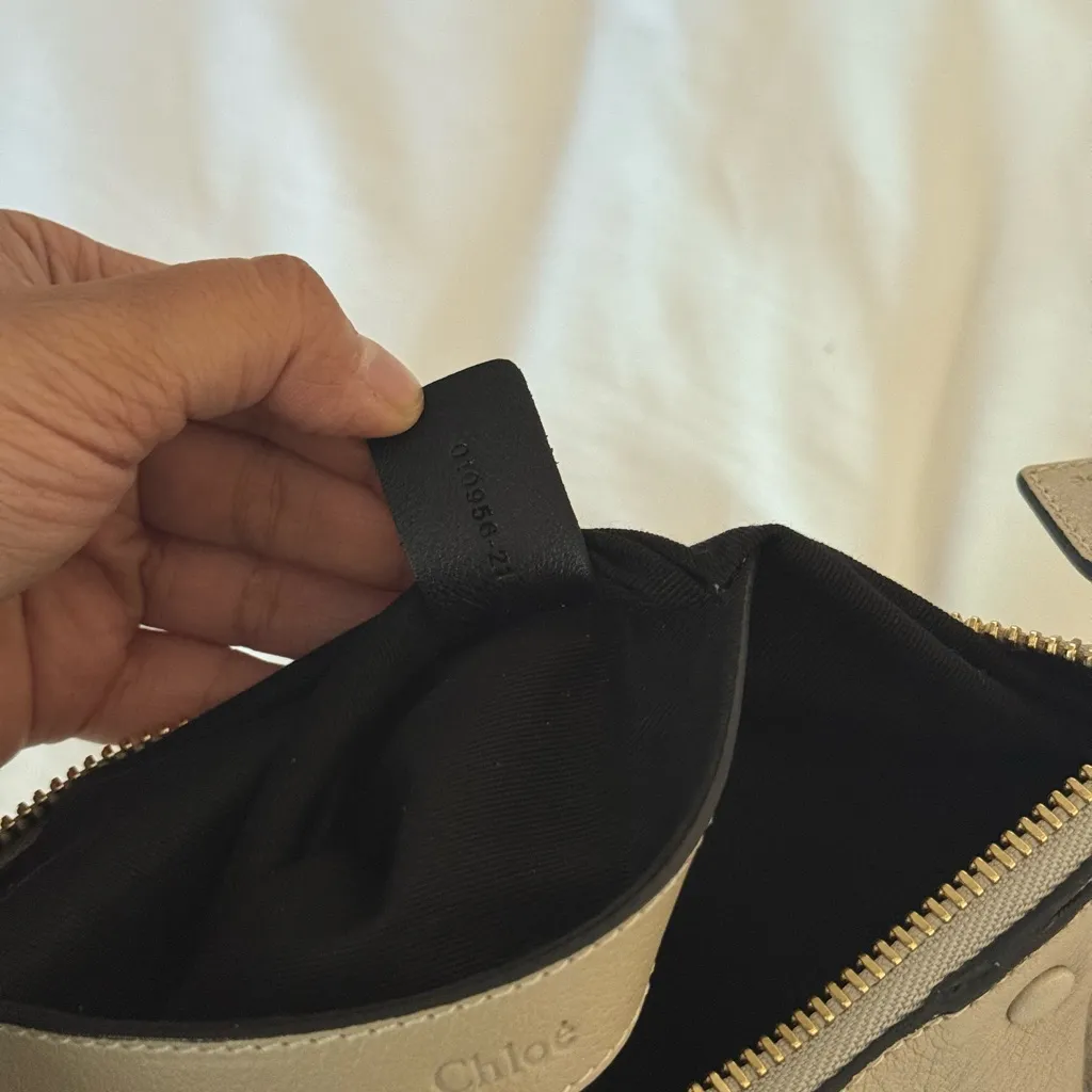 Chloe Cream Brown Stone Detailing Bag Purse Leather Quiet Luxury - Image 11