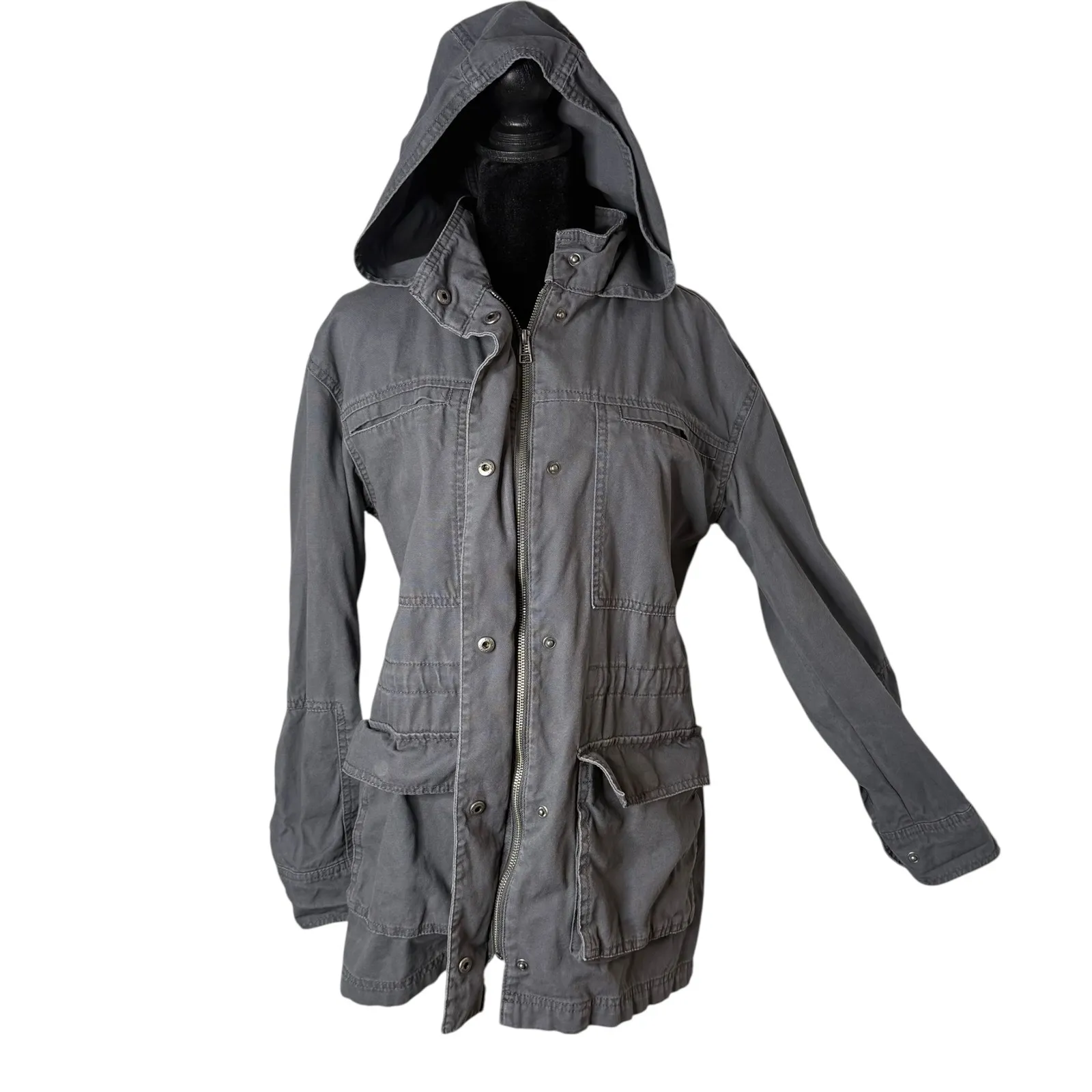 Universal Thread Utility‎ Field Hooded Jacket Women Size S Gray Distressed Gorp - Image 10