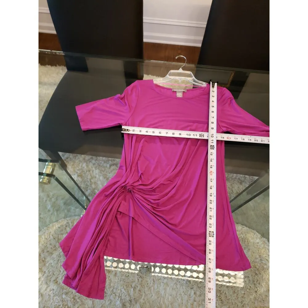 Kate and Mallory Top Women M Purple Ruched Side Stretchy Tunic Blouse - Image 10