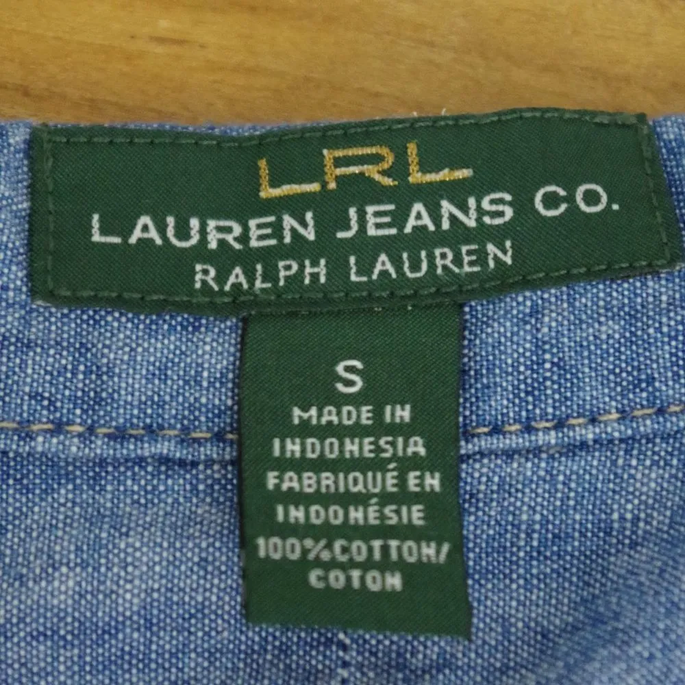 Lauren Jeans Co. Blue Chambray Shirt Dress Small - Image 2