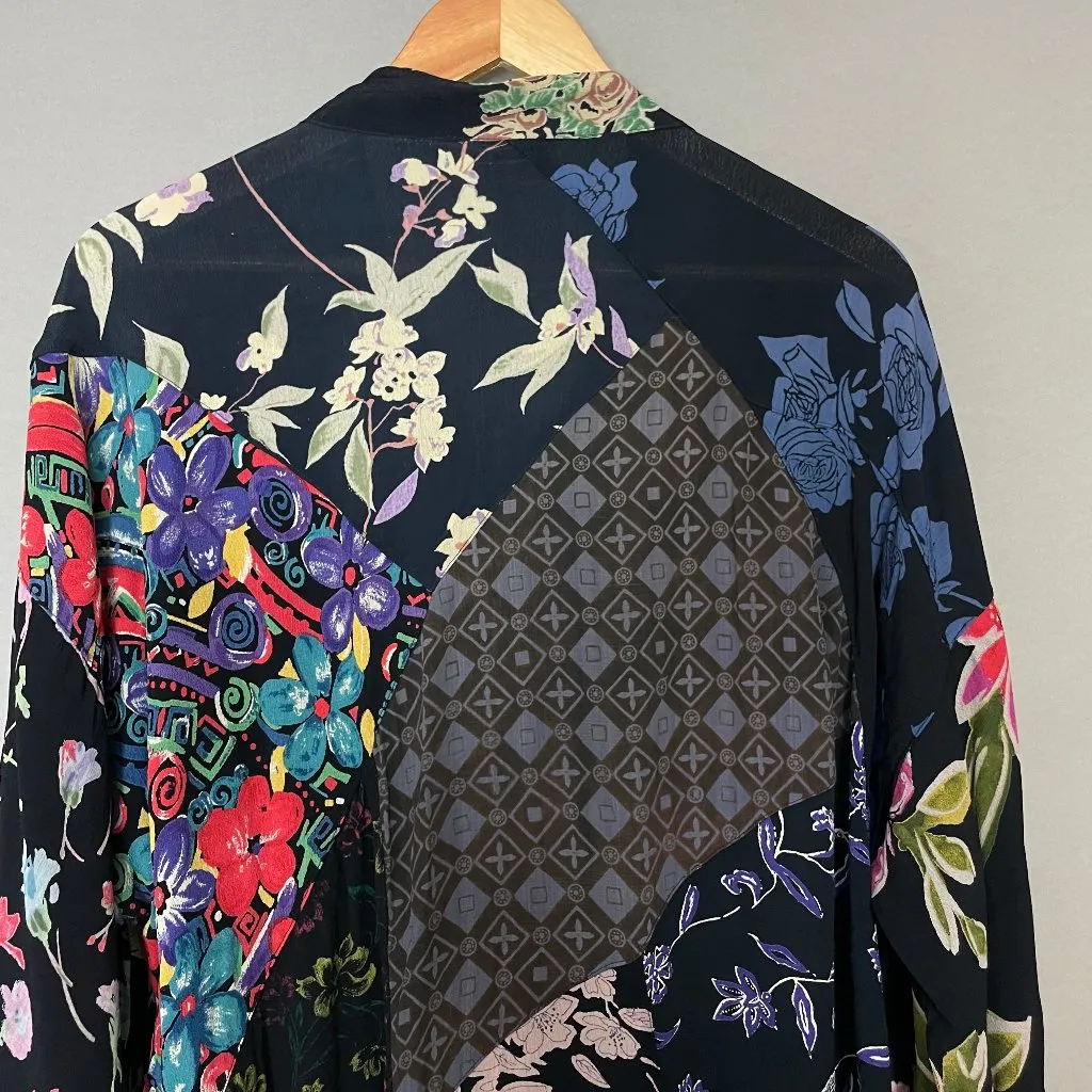 Vintage Patchwork Top Nomads of the Desert Black Art - Image 5