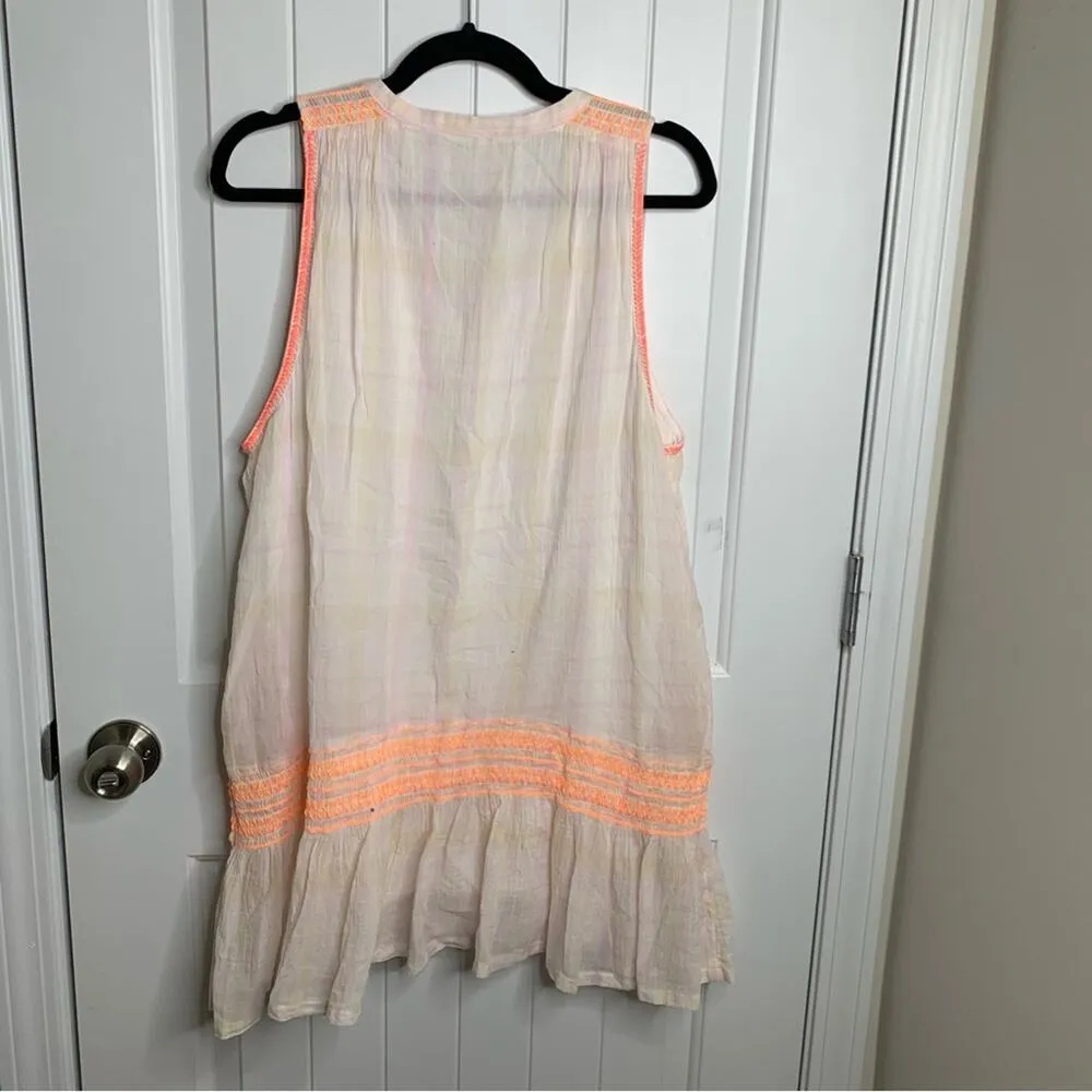 Free People neon plaid drop waist sleeveless mini dress size‎ XS - Image 4