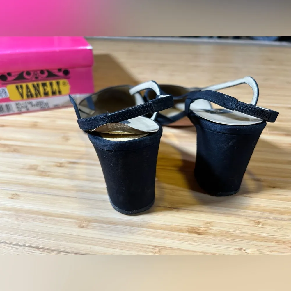 Vaneli Slingback Black Heels Size 10 Used - Image 6