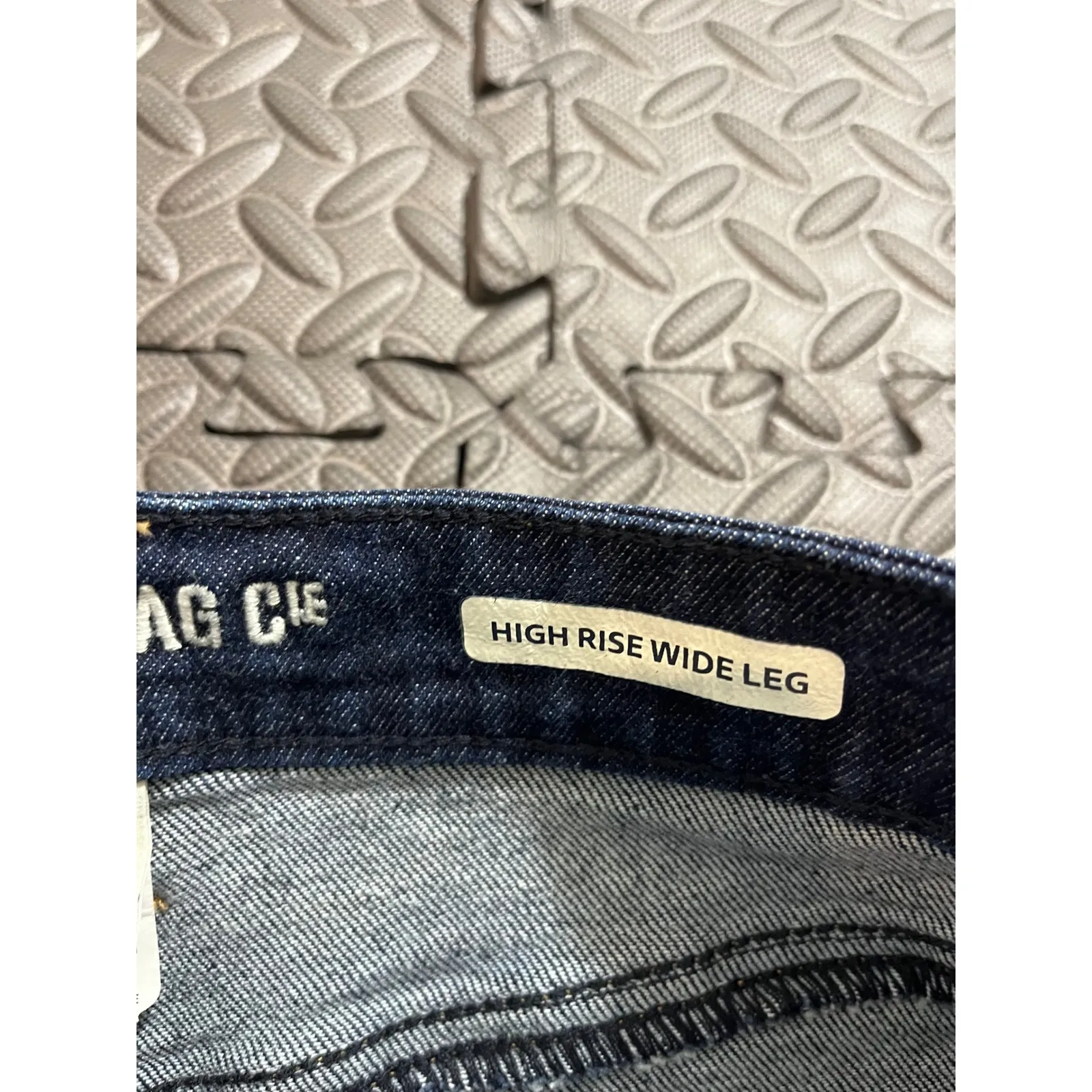 American Rag Cie High Rise Wide Leg Jeans Dark Wash Ripped Raw Hem Women 13 31 - Image 4