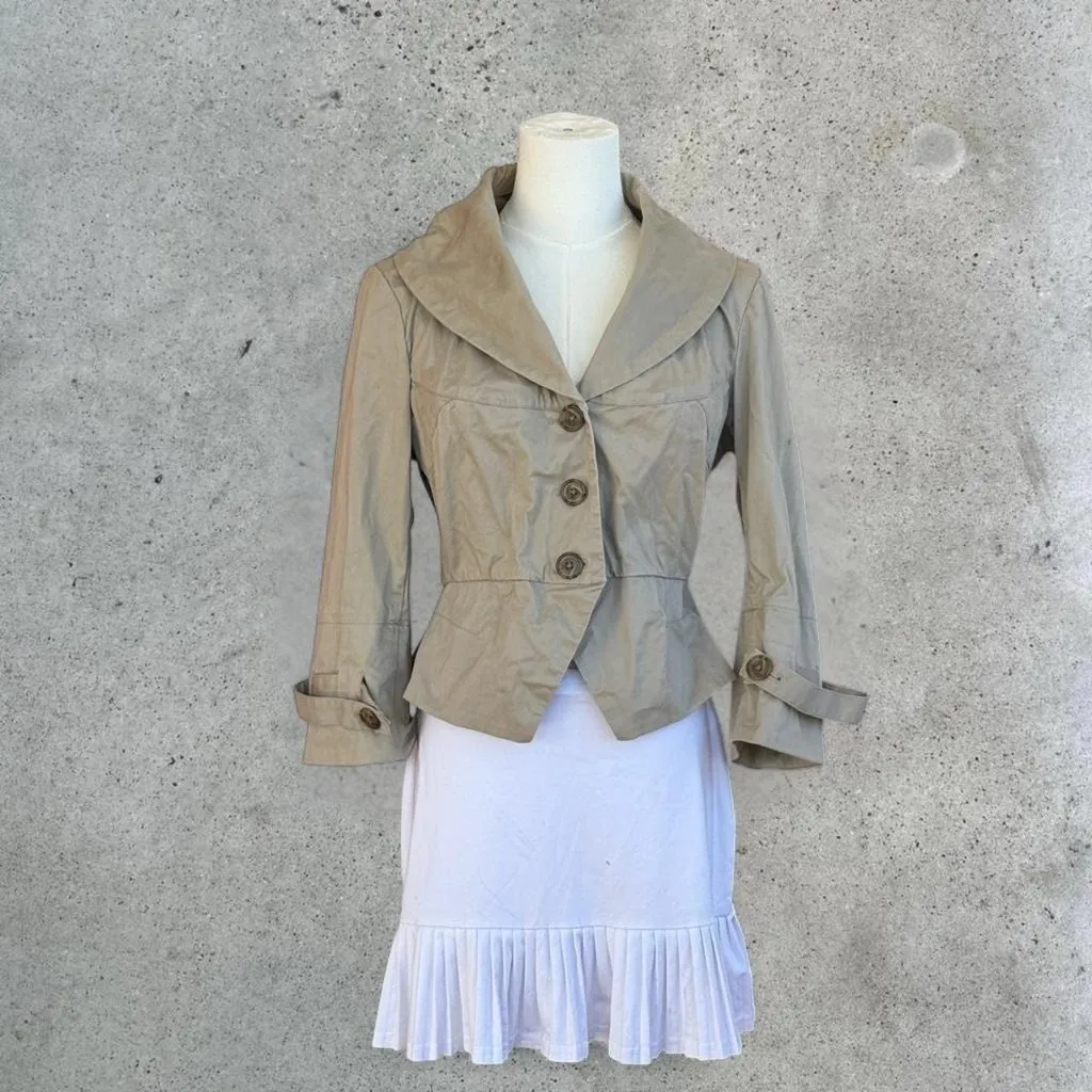 y2k cropped trench coat Size 8 - Image 6