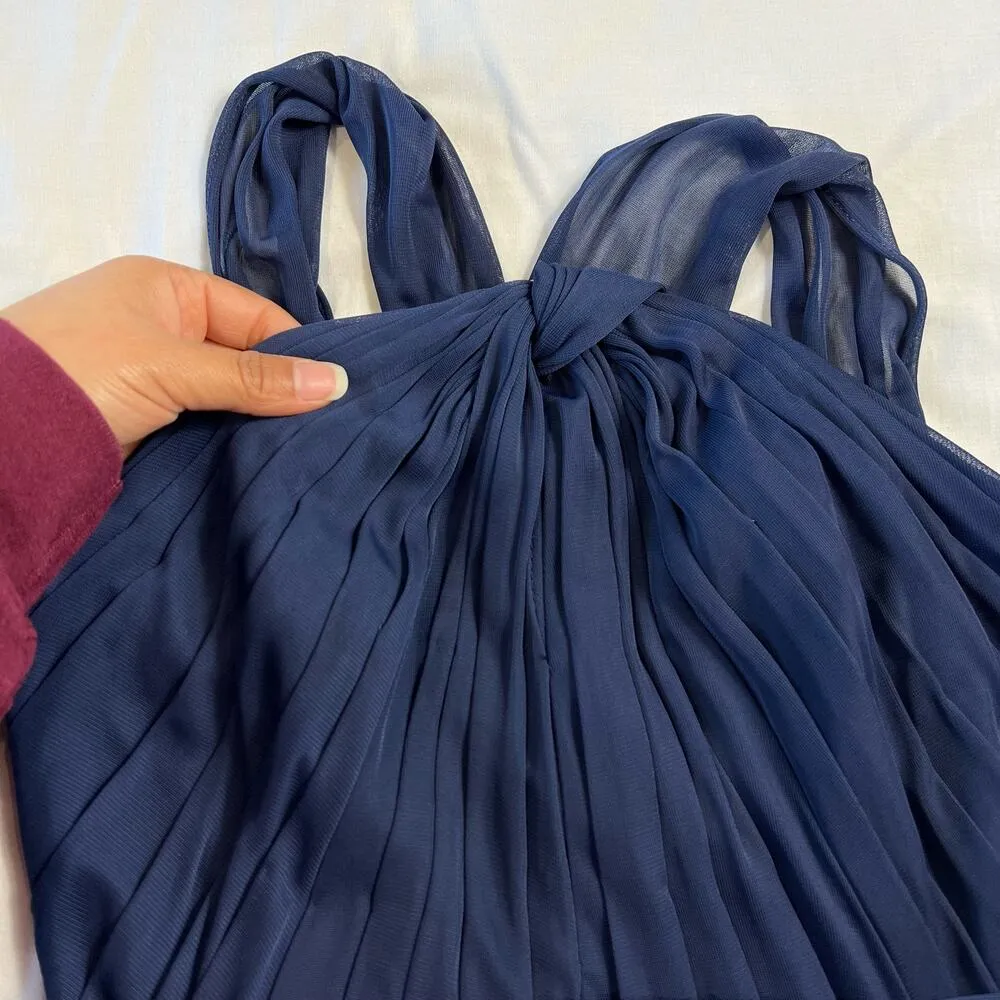 David's Bridal Women's 2 Blue Midi Light Weight Brides Maid Navy Formal Dress - Image 5