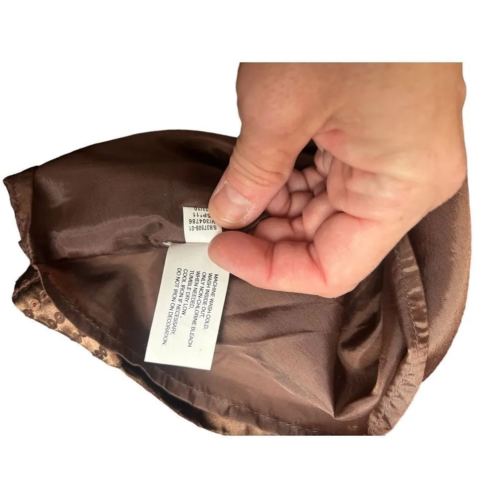 GAP Brown Sequin Mini Skirt Size 4 Side Zipper Short Disco - Image 8