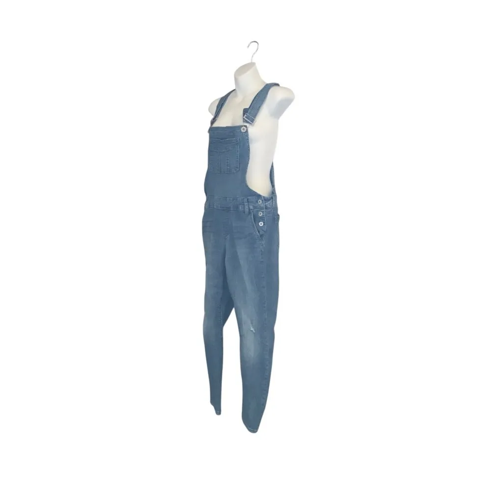 Torrid  Mid Wash Denim Distressed Overall Crop - Image 5