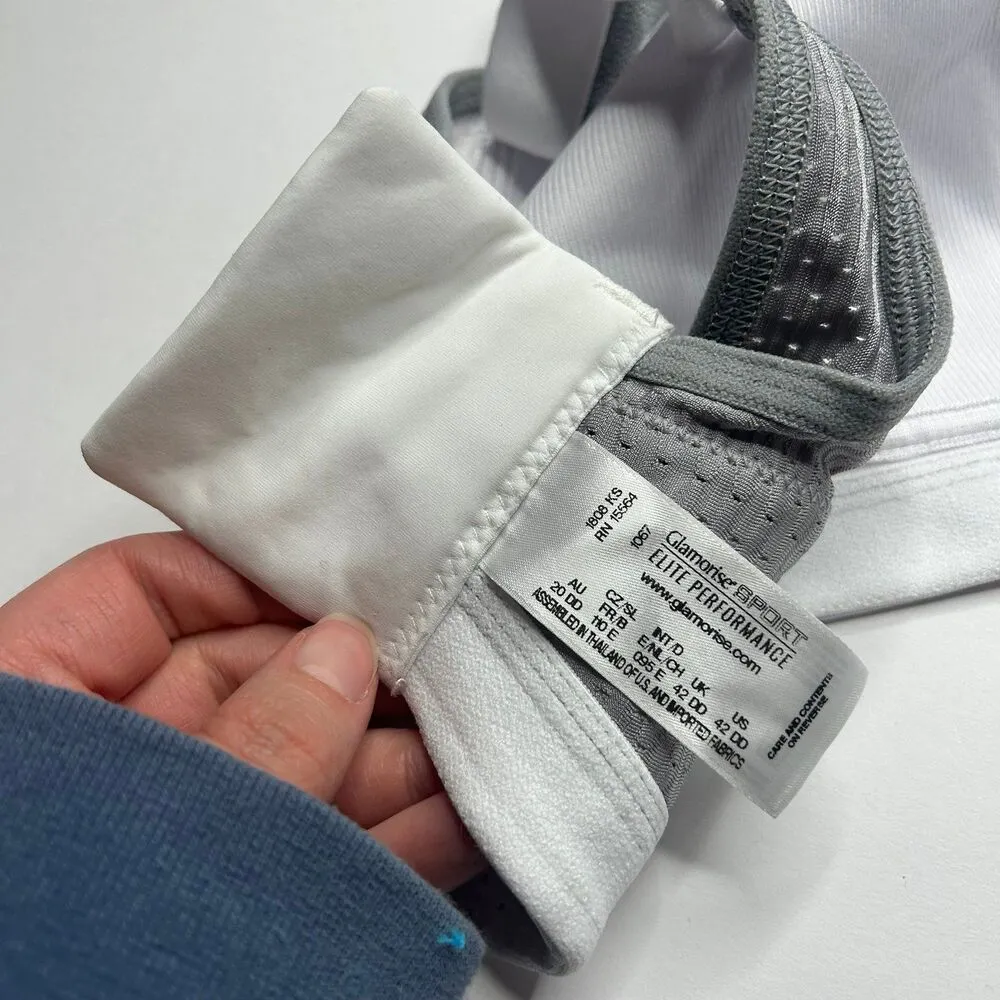 NWOT Glamorise Sports Bra 42DD White Unlined wireless wire free Size undefined - Image 4
