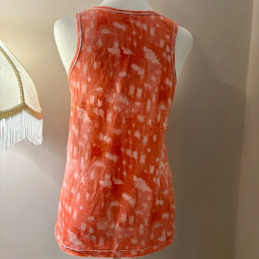 Olsenboye Orange Ruffled Sleeveless Tank Top Size S - Image 4
