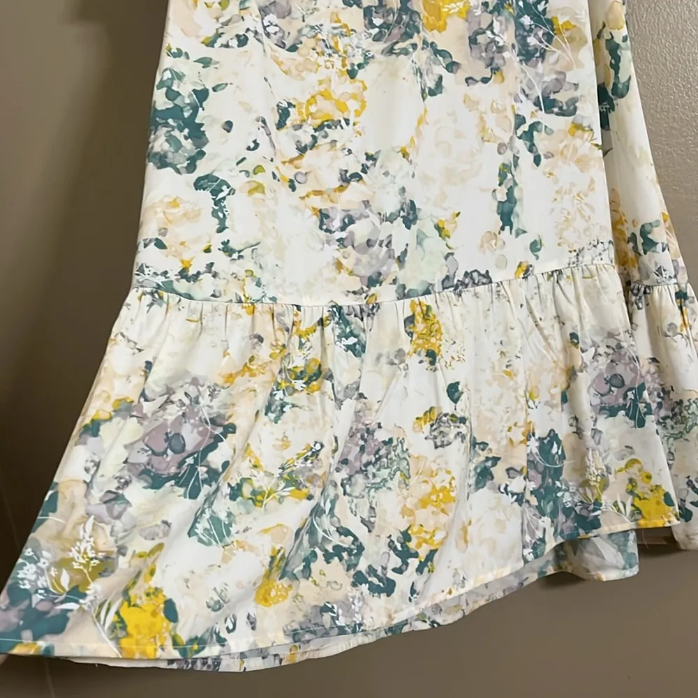 A New Day Dress Sz S Floral Print Short Sleeves V-Neck Shift Closet Staple - Image 6