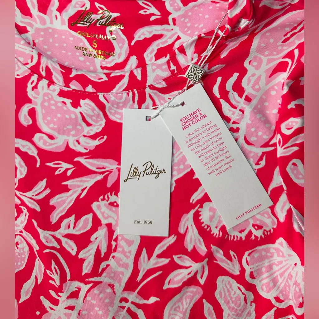 NWT Women’s Lilly Pulitzer KADEN UPF 50+ MAXI DRESS, CANE CORAL CRAB Small - Image 11