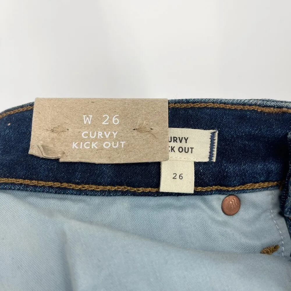 Madewell Curvy Kick Out Crop Jean Colleton Dark Wash Size 26 NEW - Image 9