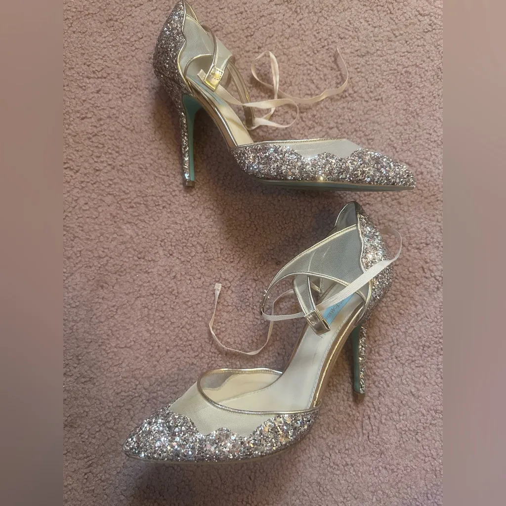 Betsey Johnson silver glitter Stela dress pump US Women’s 10 coquette Barbiecore - Image 3
