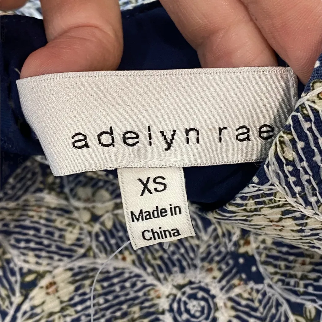 Anthropologie Helena Jumpsuit Adelyn Rae Navy Cream Floral NEW Size XS - Image 7