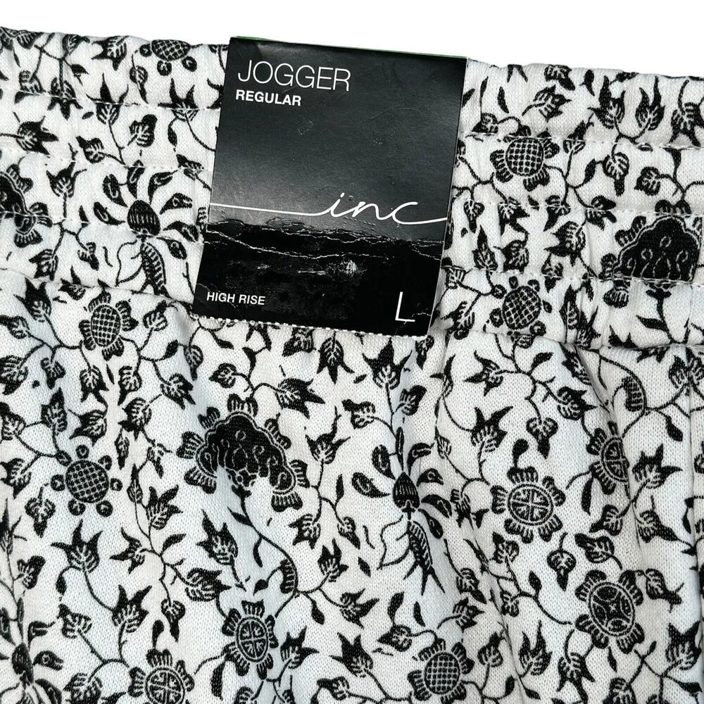 INC International Concepts Large Floral Jogger Pants Cuffed Pockets Hi - Image 5