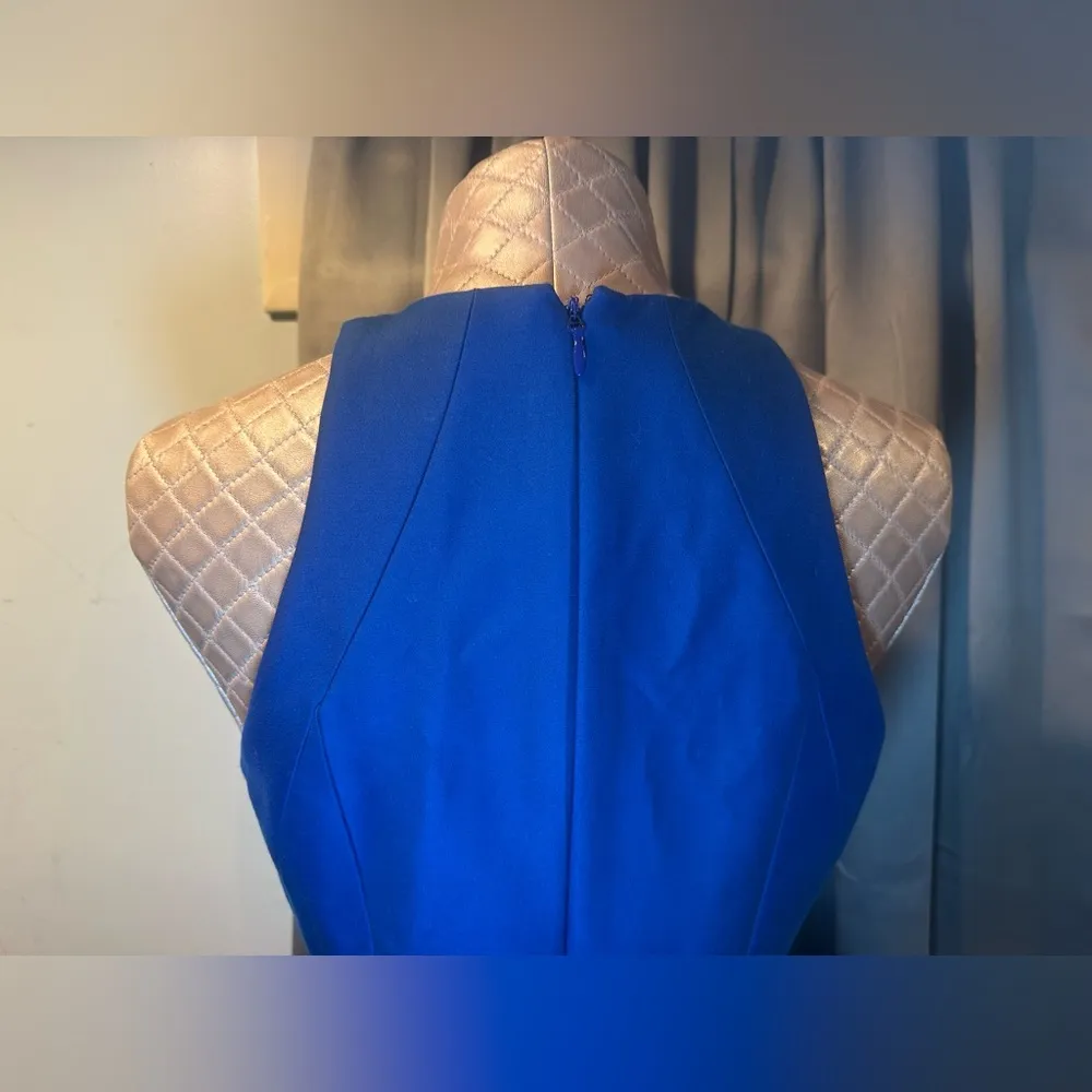 Halston Heritage Cobalt Royal Blue Belle Dress Size Tag Missing - Approx Size 4 - Image 4