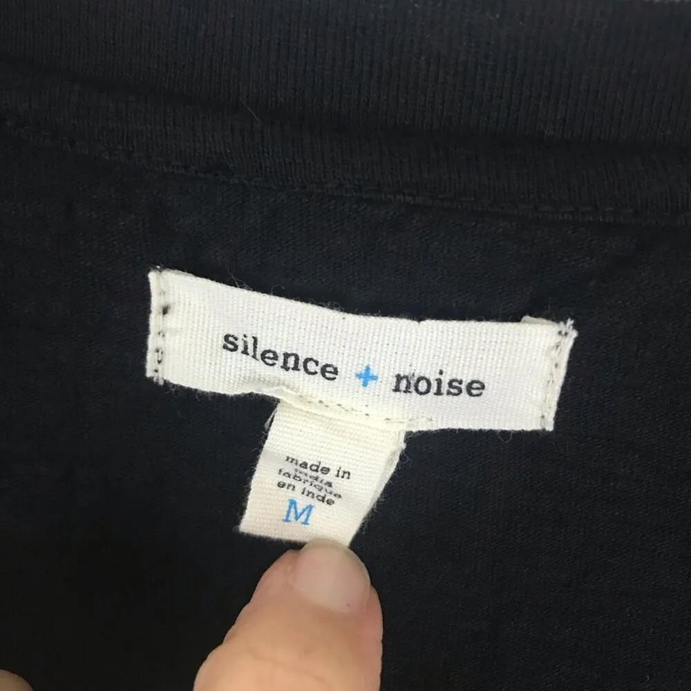 Women's Short Sleeve Sequin Top Black Size M - Image 5