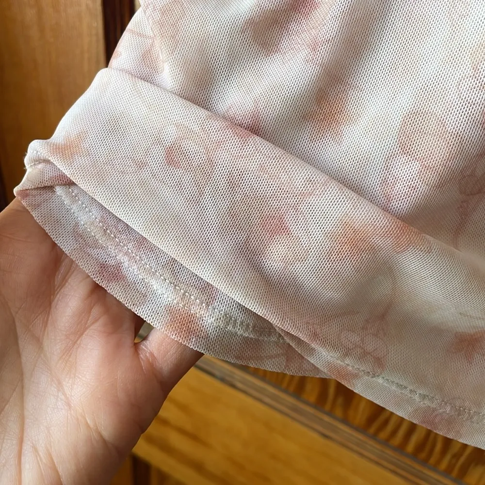 Kit + Sky Beige Floral Romantic Ruffle Blouse Tan - Image 4