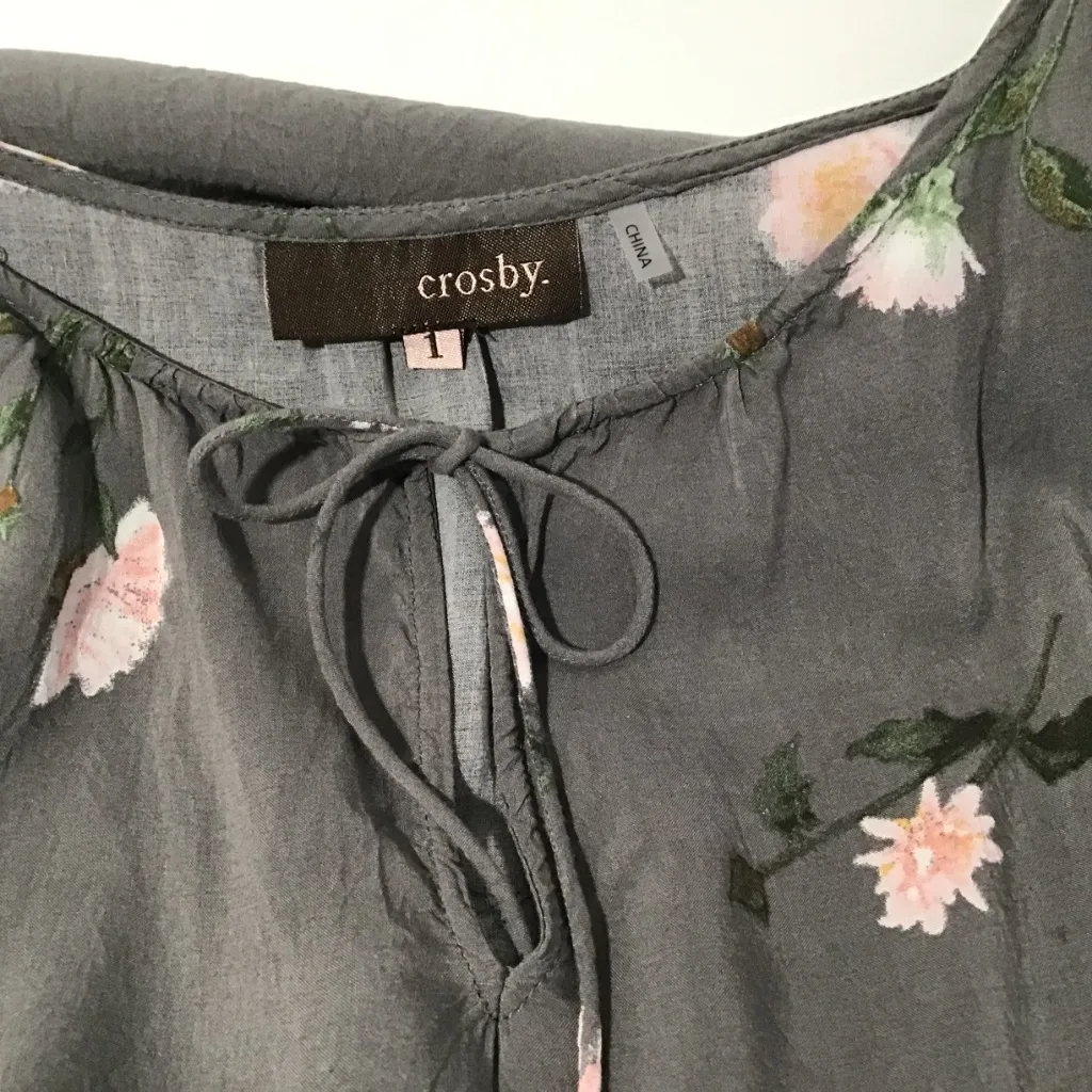 Crosby Womens Rayon‎ Sleeveless Artist Shirt Size 1 Tank Top Ladies Casual Shirt Gray - Image 6