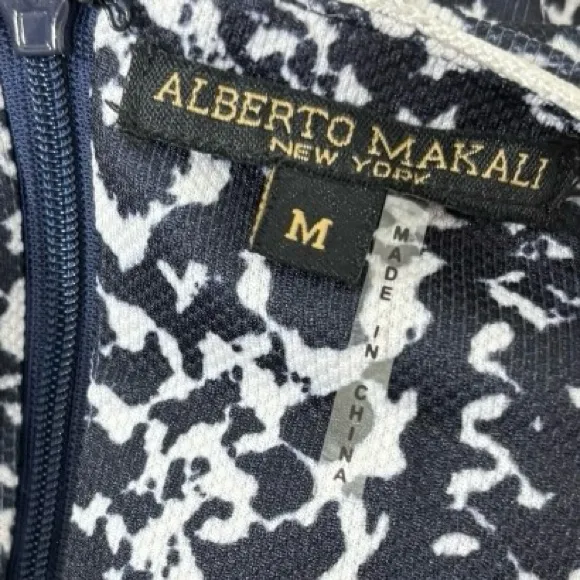 ALBERTO MAKALI printed sweetheart neckline sheath dress M - Image 6