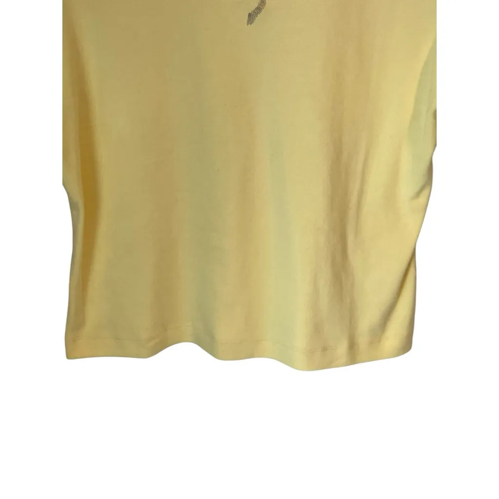 Browning Top Womens XL Yellow Short Sleeve Crew Neck Embrodered Deer Logo NWT - Image 4