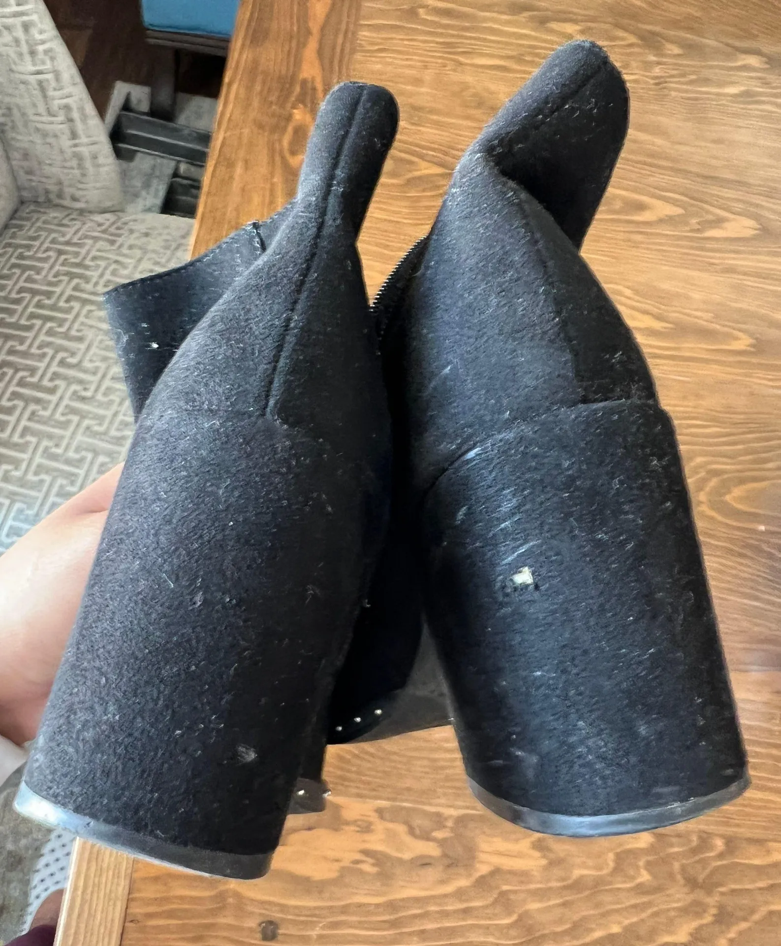 black heeled ankle studded boots Size 7.5 - Image 4