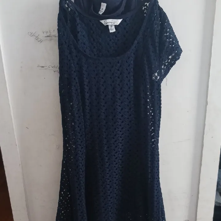 Speechless Navy Crochet Lace Top - Image 5