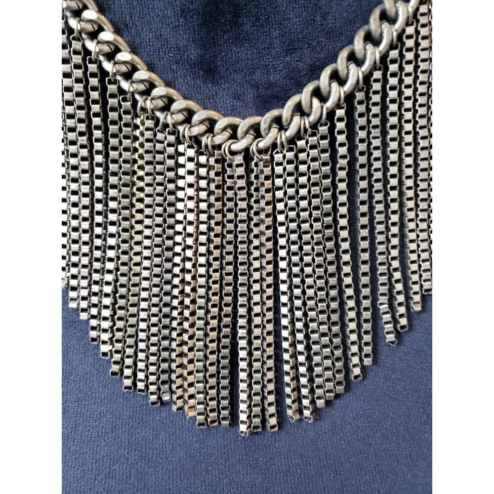 Women's Statement Necklace Gold Tone Fringe Chain Lobster Clasp Jewelry - Image 2