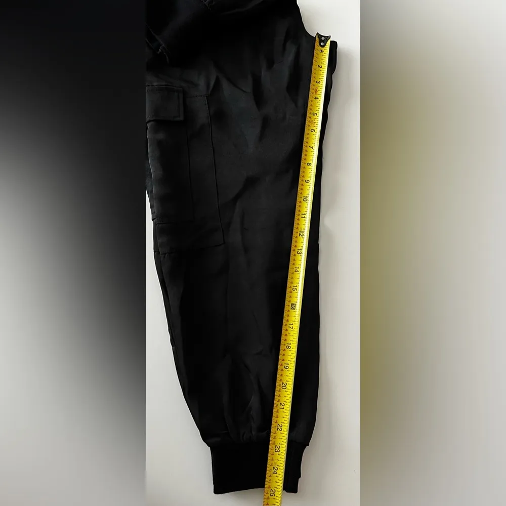 Bishop + young Anthropologie women black Pull On elastic waist joggers pockets S - Image 6