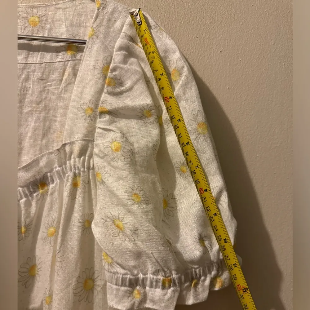 Sleeper  Brigitte Midi Linen Dress in Daisy Print size Large - Image 5