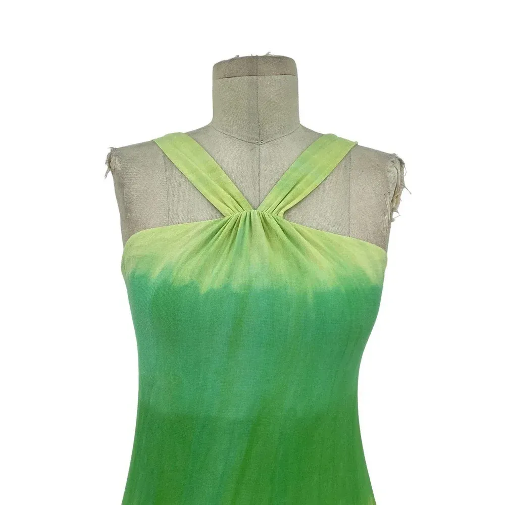 Cosabella Green‎ Ombre Dye Halter Jersey Dress Size Small - Image 2
