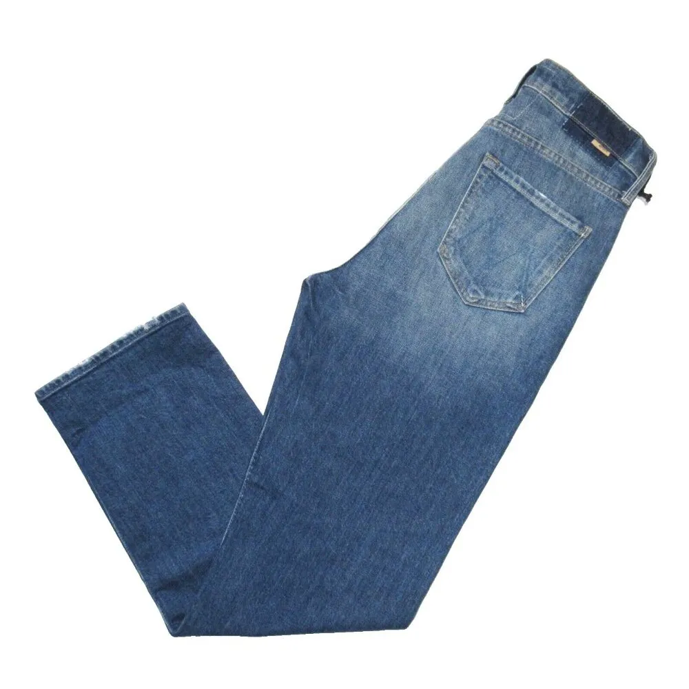 NWT Mother High Waisted Study Hover in Treating Myself Loose Straight Jeans 25 Blue - Image 7