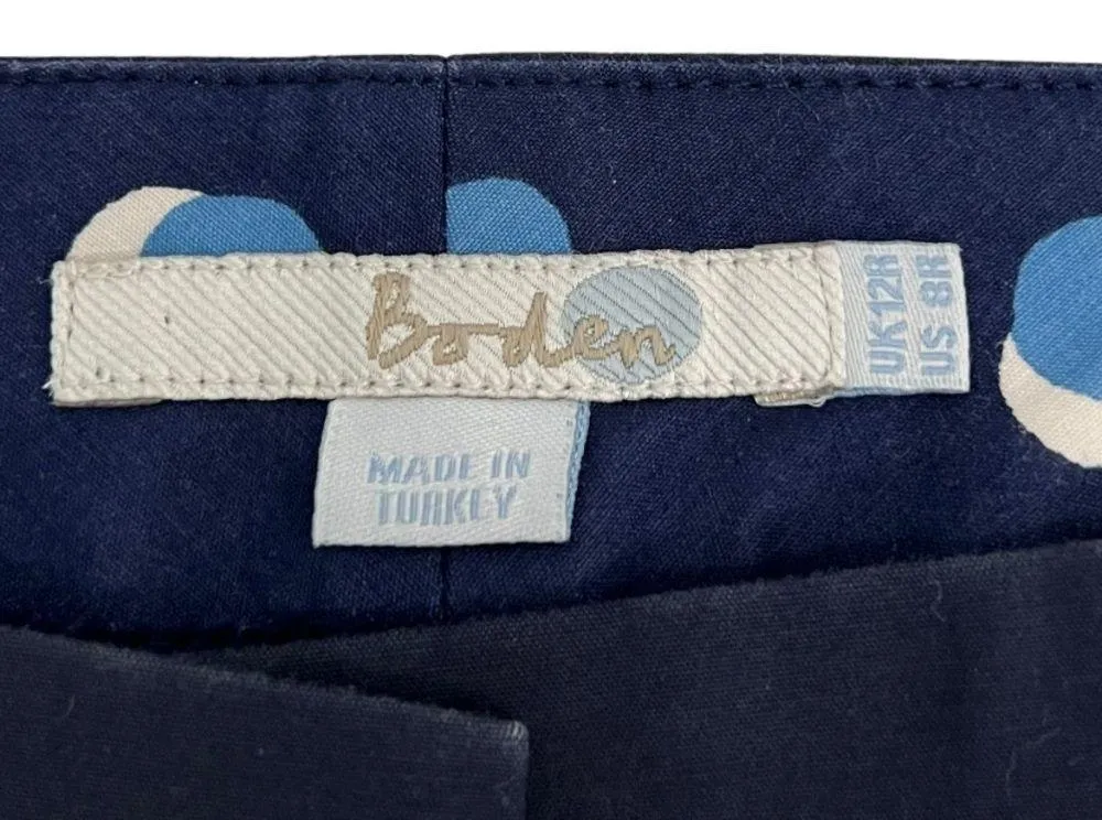 Boden Richmond Trouser Pant Straight Leg Stretch Navy Blue Size 8 - Image 10