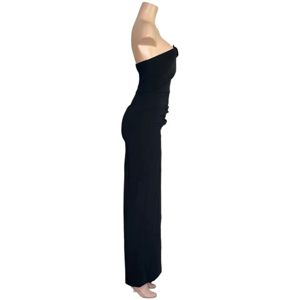 NBD Ilda Strapless Asymmetric Hem Long Dress, Black, XS - Image 10